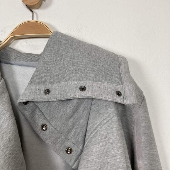 BLANK NYC WOMENS GRAY SALT & PEPPER FUNNEL NECK OPEN CARDIGAN SWEATER MEDIUM - Picture 4 of 11